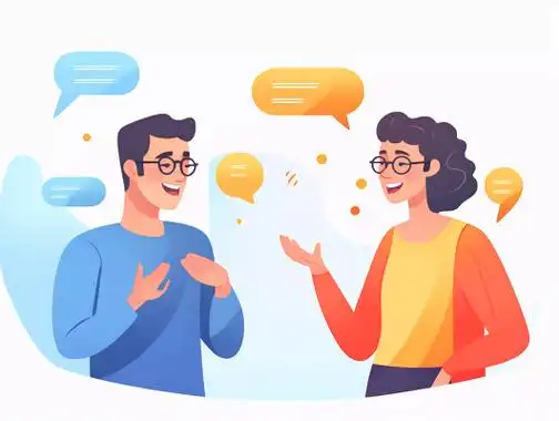 交谈面对面朋友交谈扁平人物