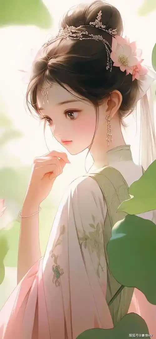 手绘古风美女手机壁纸图片_高级质感古风女生锁屏皮肤_动漫_ins_高清