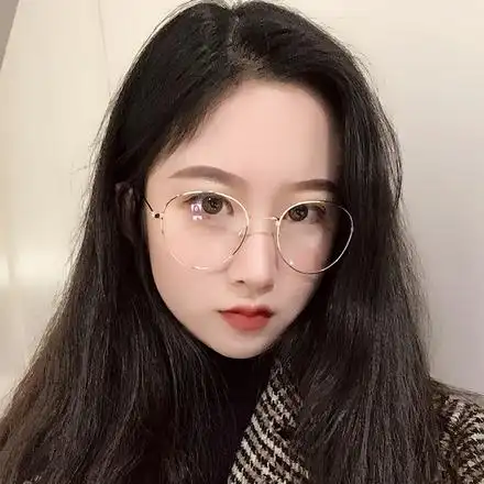 复古文艺原宿金属眼镜框潮女网红圆脸珍珠腿光学超轻金丝镜架近视