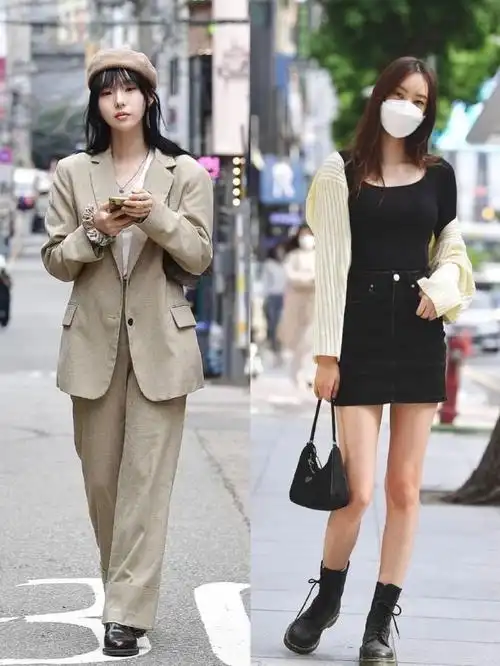 韩国街拍看看首尔小姐姐的春日穿搭这些穿搭都超炸街