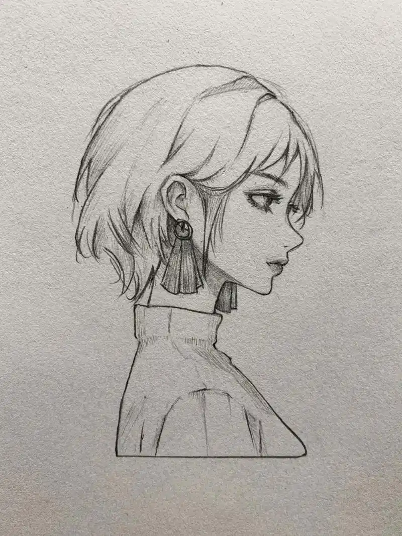 纯侧脸女生怎么画?简单好看值得练习～#铅笔稿 #教你画 #手 - 抖音