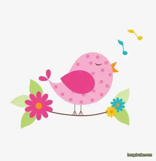 的小黄莺简笔画儿童简笔画可爱简笔画小鸟唱歌的五彩鸟矢量唱歌的小鸟