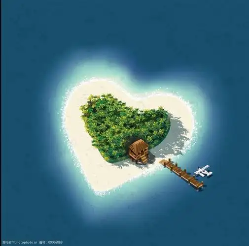 心型海岛图片