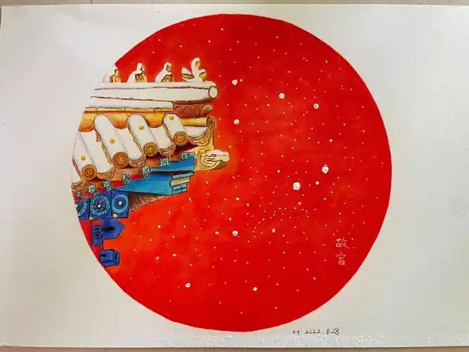 画画的日常  #彩铅  #彩铅画  #故宫一角  #辉柏嘉绘画大神