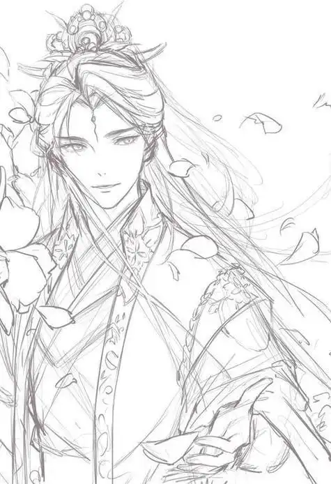 侠客人物简笔画素描二次元男生古风简笔画古风美男侧颜简笔画古风男生