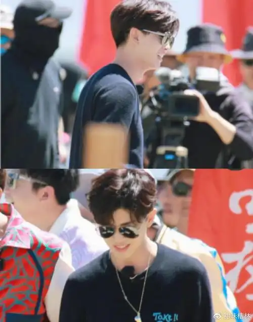 任嘉伦戴墨镜大家关注点在他肌肉真是个平平无奇型男