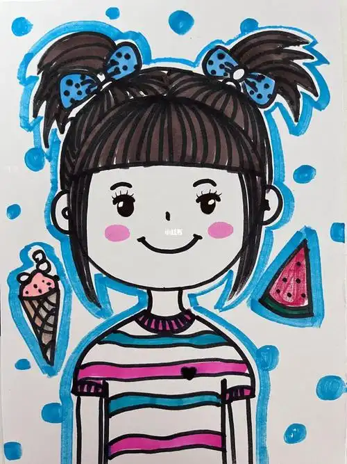 创意儿童画我的自画像