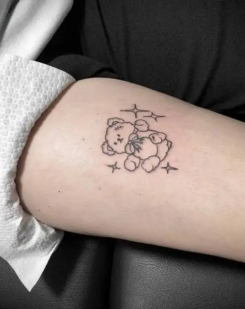 小清新纹身图片_腿部纹身图案