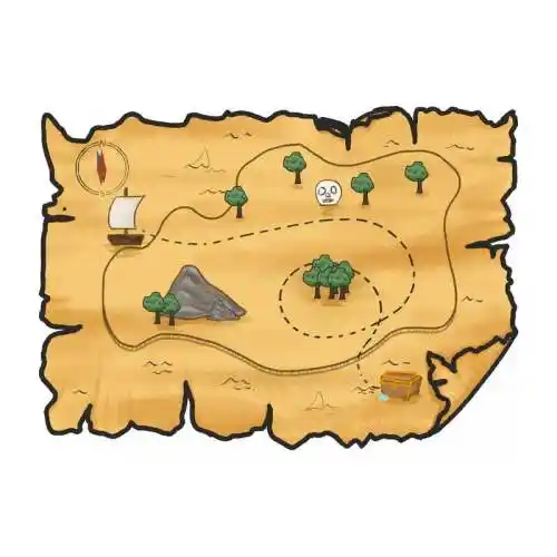 一张手绘复古风格的寻宝图藏宝图地图9695580图片免抠素材