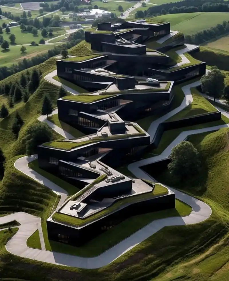 震撼到难以想象的山地酒店设计.建筑顺应地形,层层叠进.以一种 - 抖音