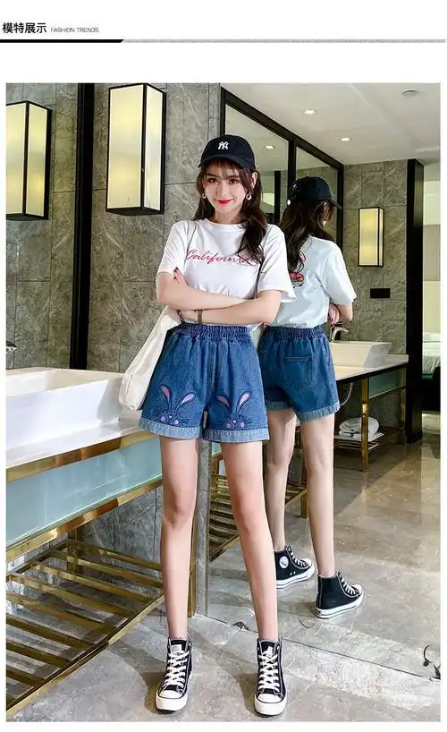 女童牛仔短裤子夏季洋气中大童可爱薄款小学生外穿女童牛仔短裤潮