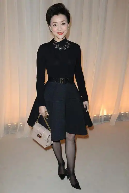 杨澜的曲线也挺高级的穿上低调的裙装却带着一种贵族既视感