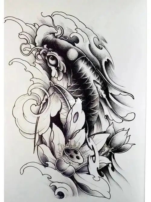 商河纹身店 手稿推荐 #商河纹身店  #小腿鱼