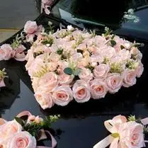 婚车装饰车头花主车结婚头车花高级花车布置婚礼车队拉花新款全套