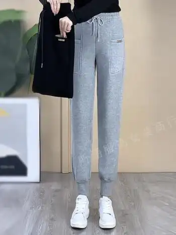 【抖音同款】斯涵服饰女装商行高腰显瘦休闲裤大口袋束脚休闲卫裤显腿