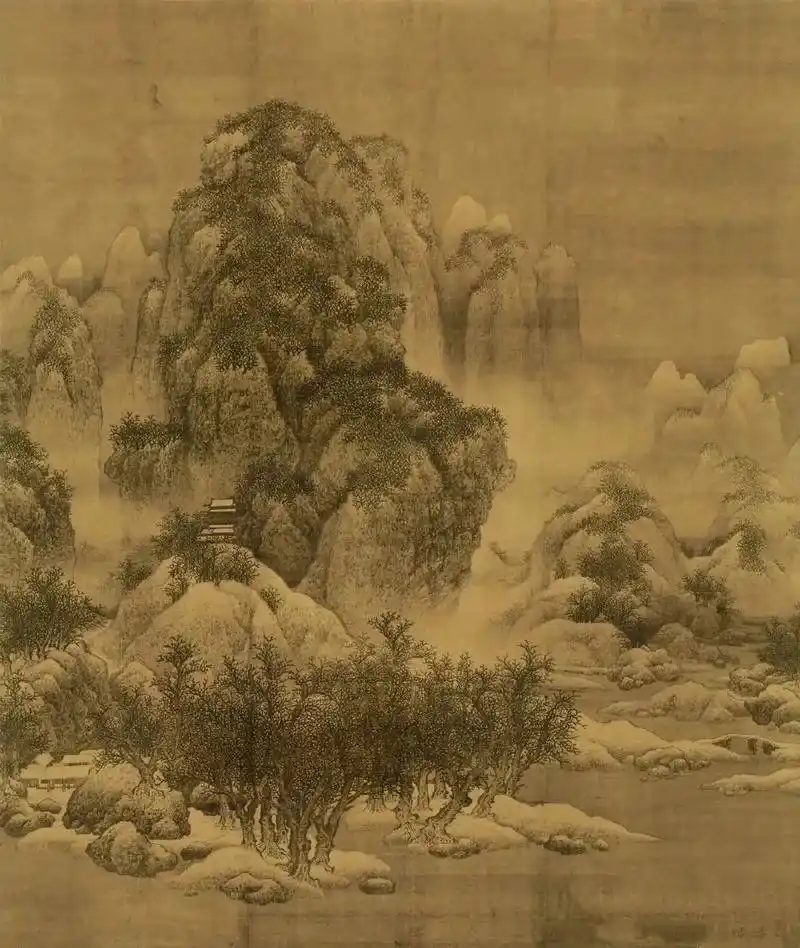 北宋范宽《雪景寒林图》 - 抖音
