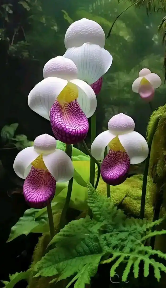 大自然的奇花异草:硬叶兜兰 硬叶兜兰叶片斑纹美丽,花直,花大而艳丽