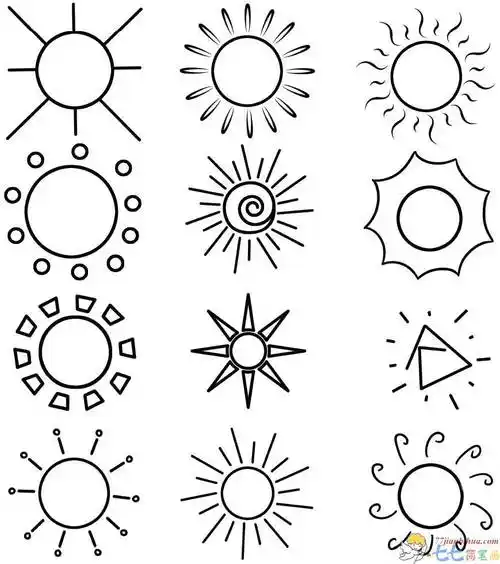 太阳简笔画图片夏天的太阳简笔画图片
