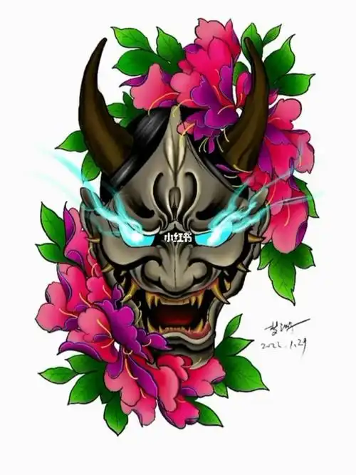 新传统纹身彩色般若手稿 牡丹#纹身也清新  ##纹身手稿  #纹身  #花臂