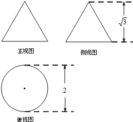 如图是一个圆锥的三视图,则其侧面积是( )