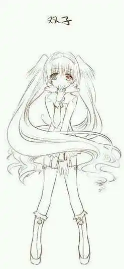 十二星座萌妹子素描图