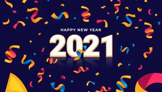 创意数字设计2021新年快乐背景矢量素材eps