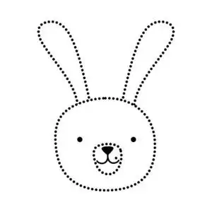 虚线卡通兔公头动物插图图片