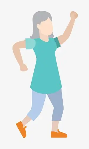 锻炼的漫画矢量卡通扁平化锻炼老奶奶