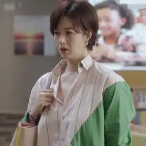 tuxee小舍得蒋欣同款衣服女气质撞色衬衣宽松拼接衬衫春夏季上衣