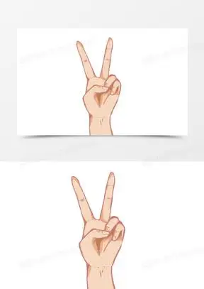 手绘剪刀手元素素材