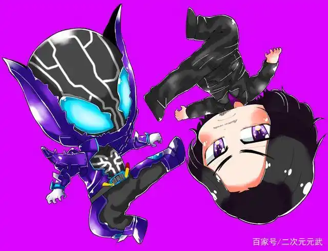 小伙手绘q版《假面骑士build》,你喜欢龙小子还是天才兔