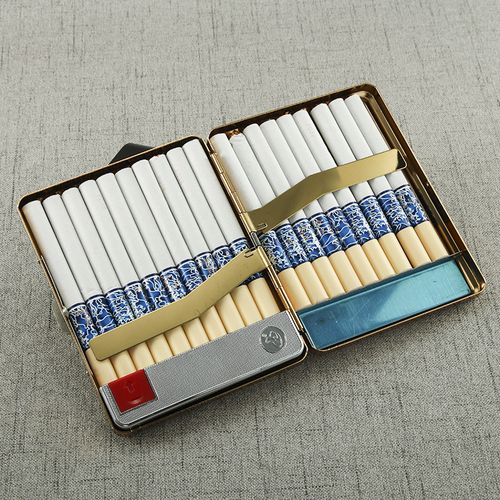 包邮20支装不锈钢金属烟盒个性usb充电打火机一体防风电子点烟器