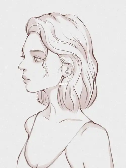 procreate线稿练习性冷淡风欧美女孩