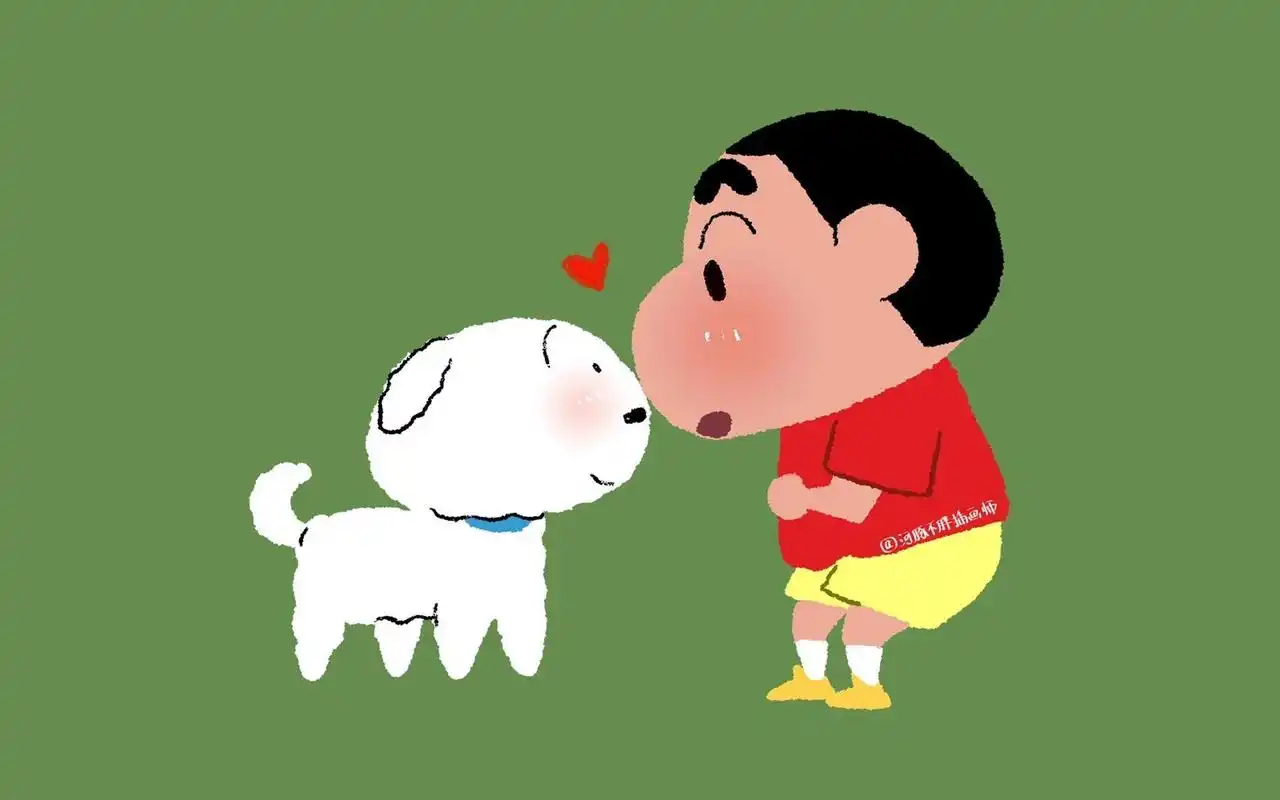 蜡笔小新可爱护眼绿色电脑壁纸 把被问得最多的几张图,做成绿色护眼模