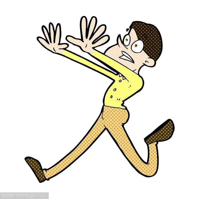 卡通人物逃跑了