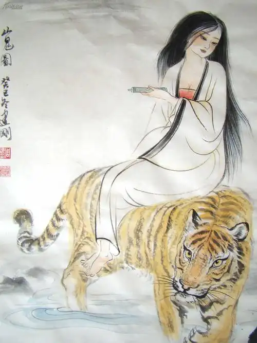 山鬼图国画真迹周建刚画