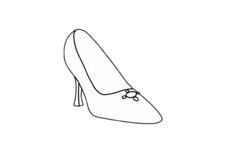 女鞋/高跟鞋/水晶鞋简笔画画法步骤教程及图片大全