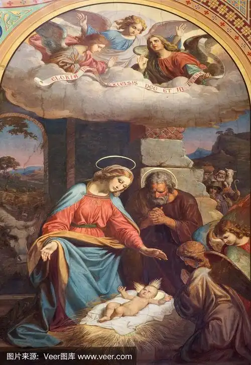 耶稣降生,泥墙画,维也纳,垂直画幅,纪念碑