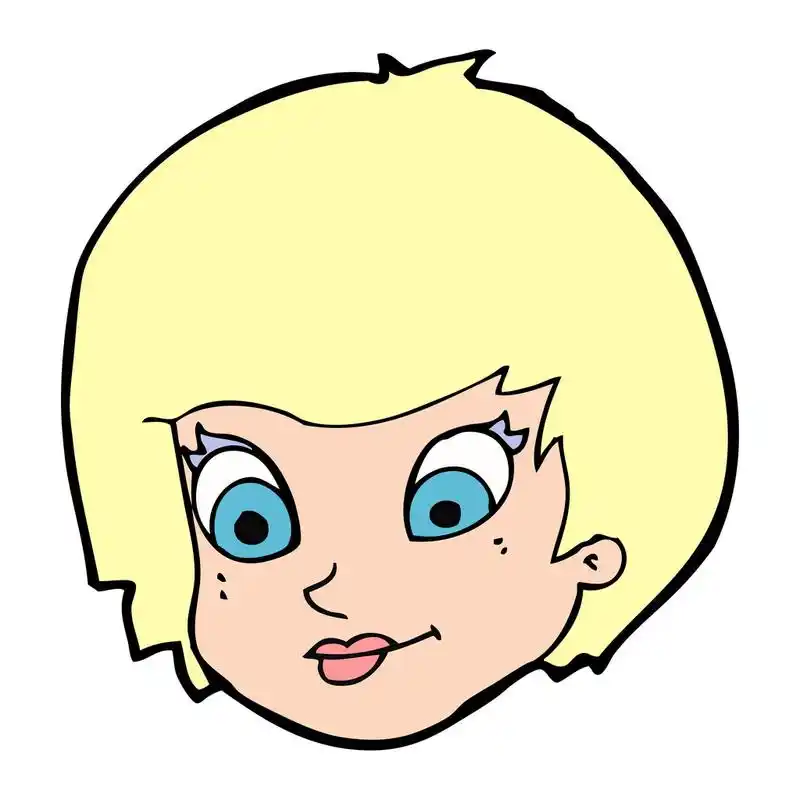 卡通女性脸,卡通女性脸