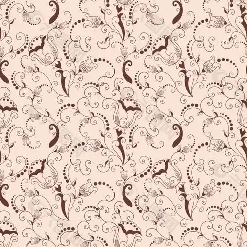 矢量花纹无缝图案背景优雅的背景纹理古典奢华的老式的花饰无缝纹理的
