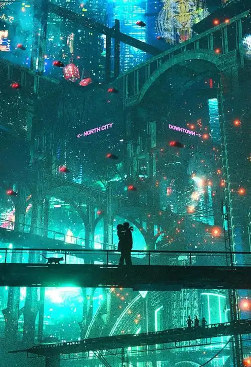 赛博朋克炫酷场景插画,图片大全,高清,图库-回车桌面