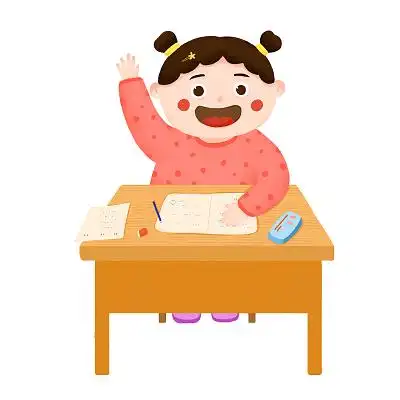 正在上课的小朋友卡通开学季上课开学png素材开学季上课元素