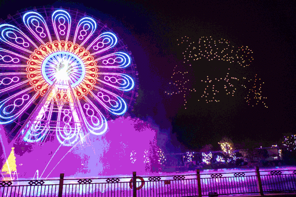 让你在夜晚也能看到惊艳绽放的花朵徜徉在灯光花海之中目光所到之处皆