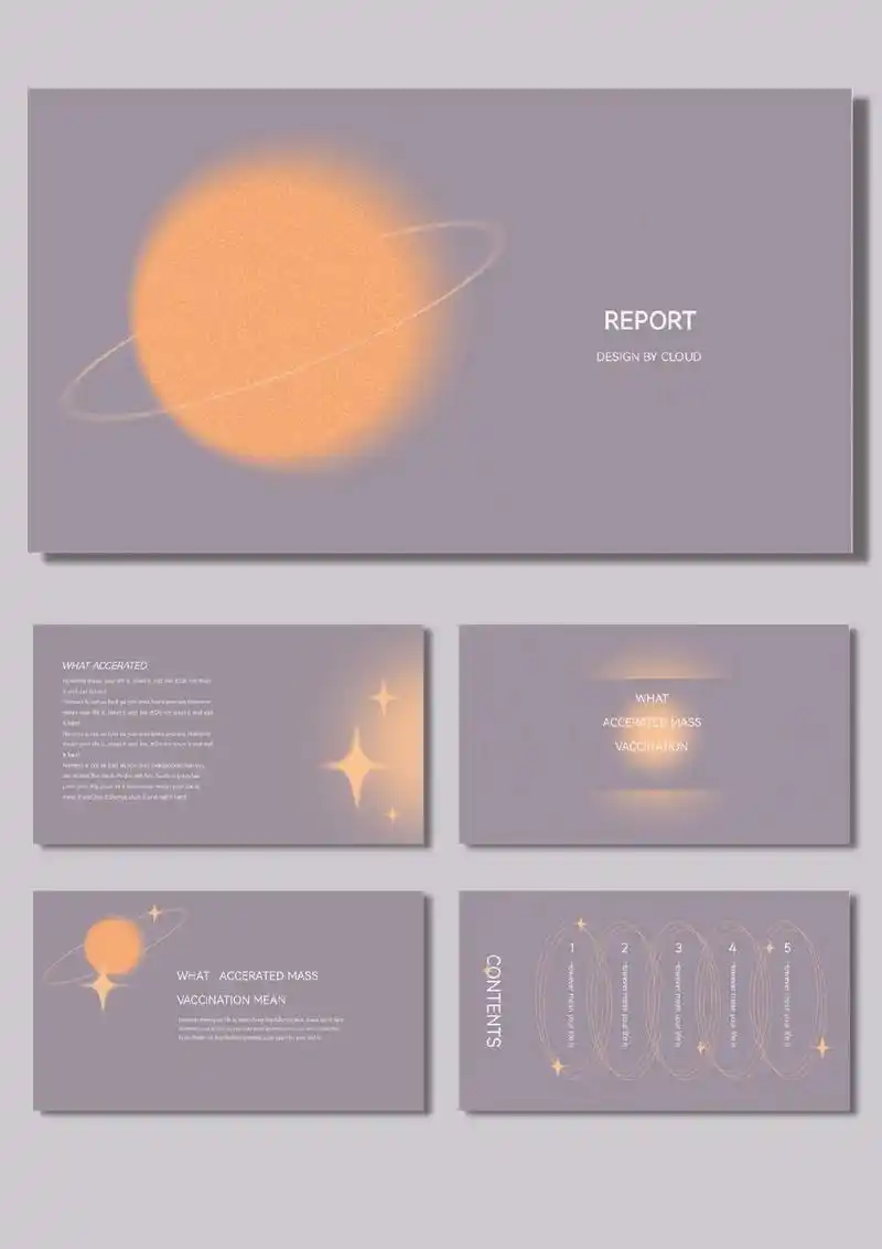 梦幻紫色星球ppt模板分享