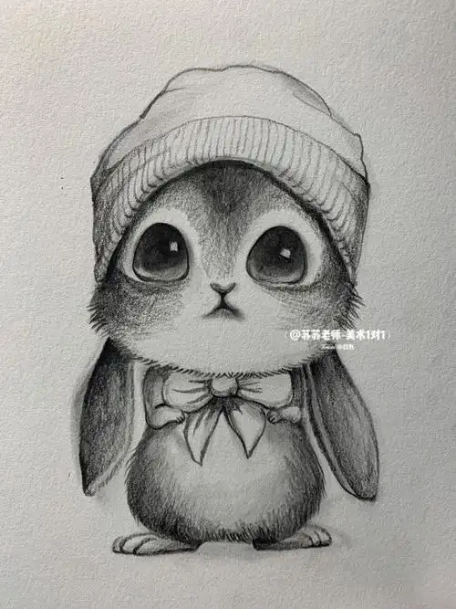 1对1线上美术  #儿童画  #素描  #儿童趣味素描  #素描兔子