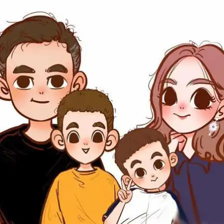 一家四口卡通头像