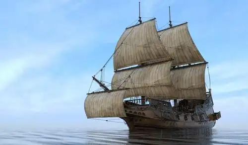 海面上行驶的运输帆船