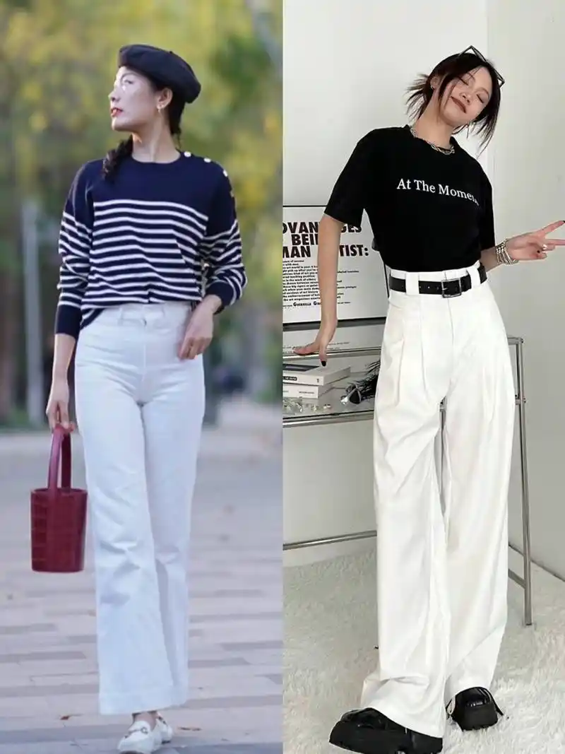 初秋火了一种穿搭,叫作"白裤子 乐福鞋",清爽显高,真洋气!
