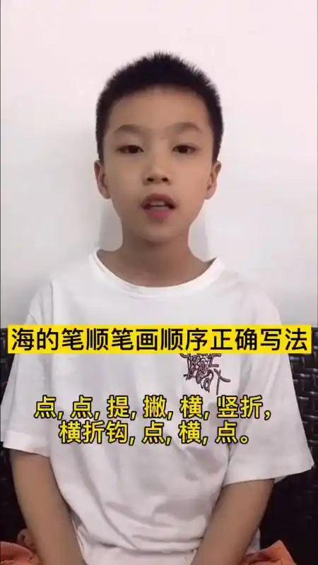 海的笔顺笔画顺序正确写法?-度小视