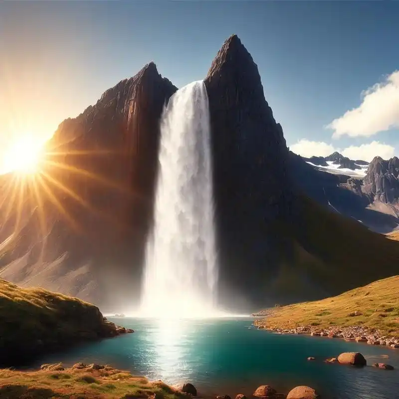 瀑布美景,招财好运